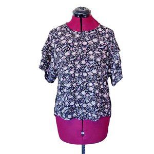 Maurices Blouse Multicolor Womens Floral Size Medium Curved Hem